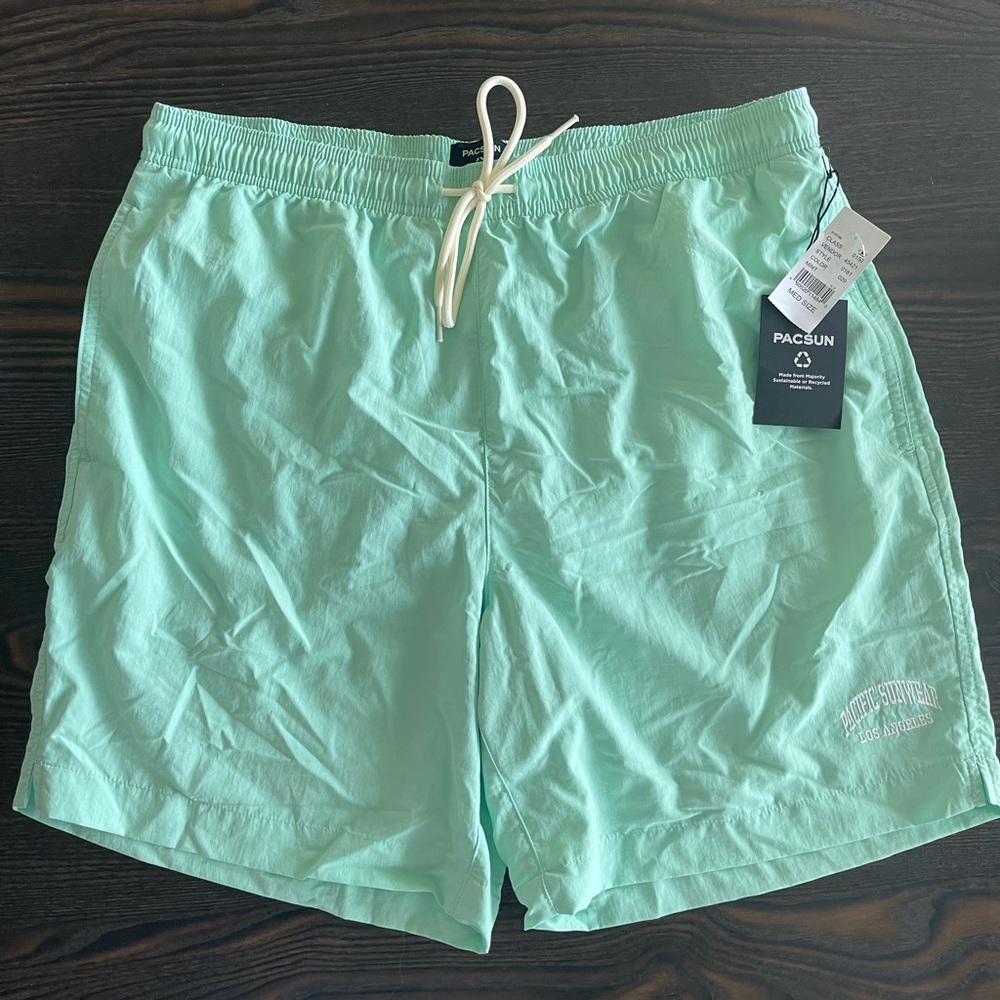 NWT PacSun Men’s Collegiate Solid 17” Swim Trunks
